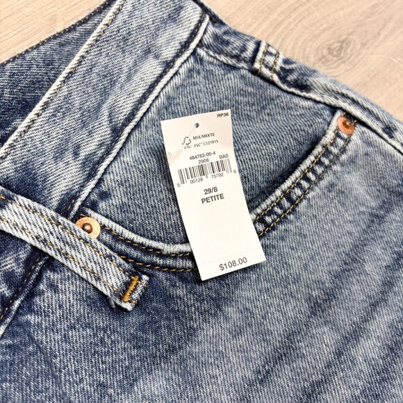 GAP Women’s High Rise Crossover Barrel Jeans Denim Blue Size 29 8P - Picture 4 of 7